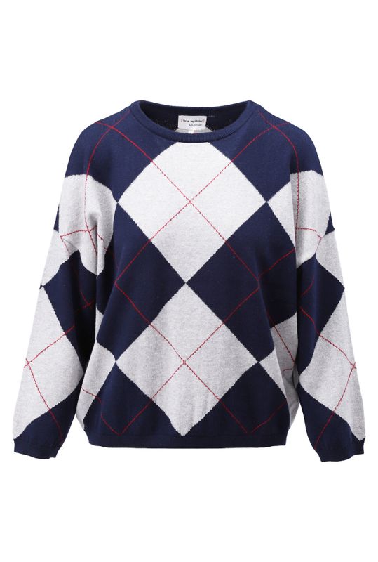 K-design D833L Pull Navy/grijs