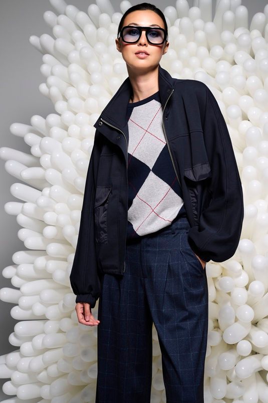 K-design D833L Pull Navy/grijs