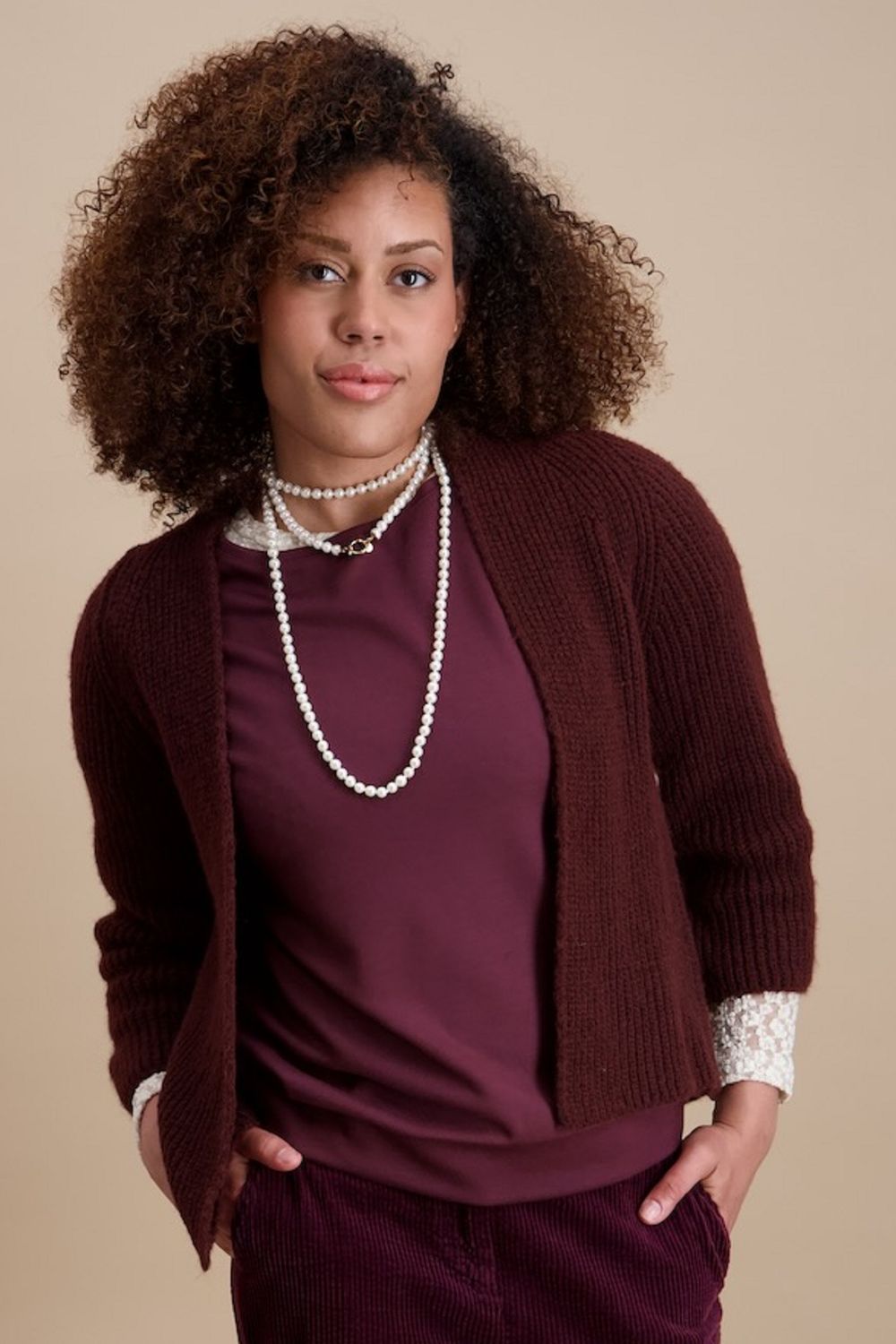 Signe Nature 843141 Gilet Aubergine