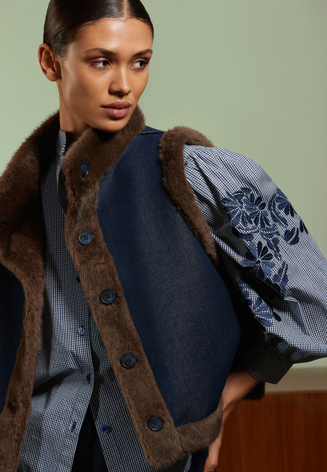 Atmos 1689 Vest Omkeerbaar Aela/indigo