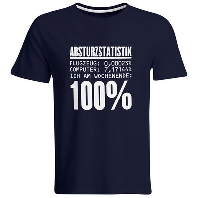 Absturzstatistik T-Shirt (Herren, Rundhals Ausschnitt)