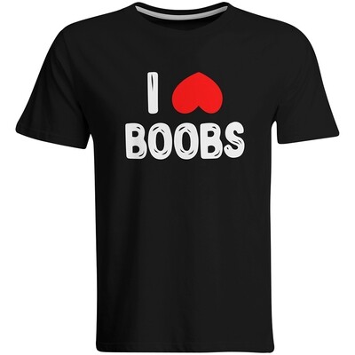 I love Boobs T-Shirt (Herren, Rundhals Ausschnitt)