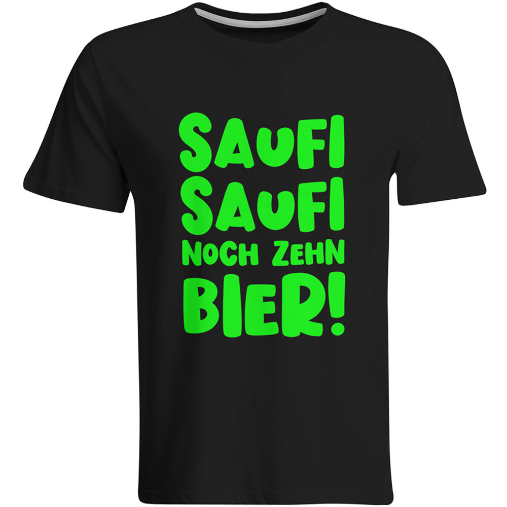 Saufi Saufi noch zehn Bier T-Shirt (Herren, Rundhals Ausschnitt)