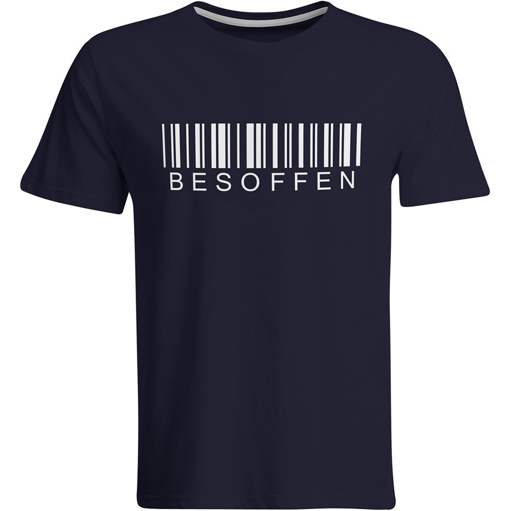 Besoffen Barcode T-Shirt (Herren, Rundhals Ausschnitt)