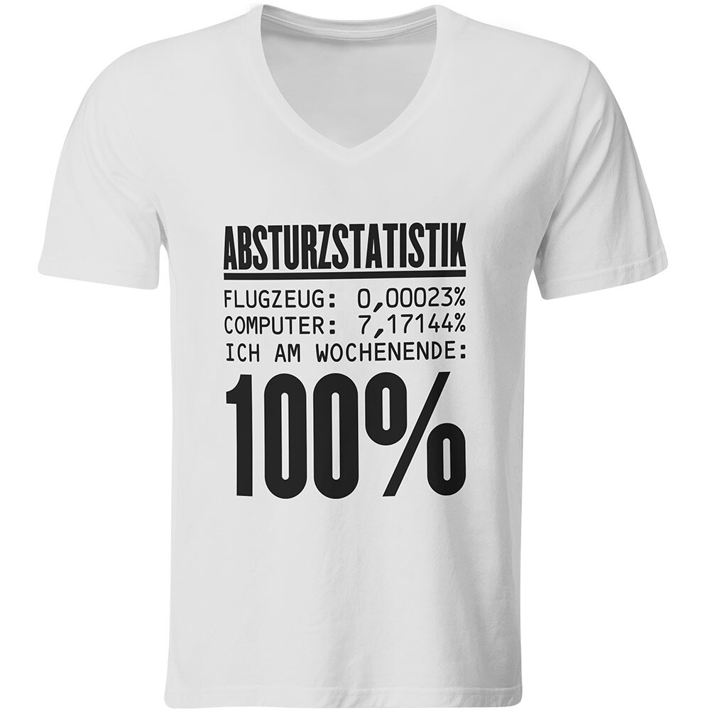Absturzstatistik T-Shirt (Herren, V-Ausschnitt)