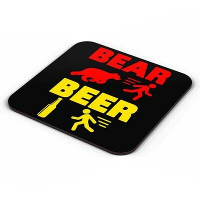 "Bear vs. Beer" Bieruntersetzer aus Hartfaser