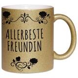 Allerbeste Freundin Tasse mit Glitzereffekt (Glitzertasse)