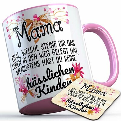 Mama egal welche Steine dir das Leben in den Weg gelegt hat... Tasse inkl. passendem Untersetzer lustige Sprüchetasse (5 Varianten)