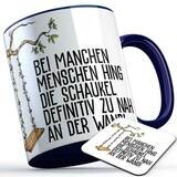 "Bei manchen Menschen hing die Schaukel definitiv zu nah an der Wand" Tasse inkl. passendem Untersetzer lustige Sprüchetasse (5 Varianten)