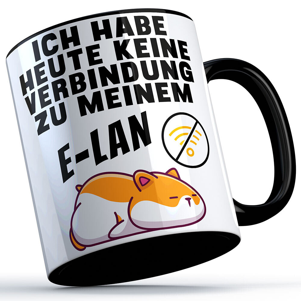 Ich habe heute keine Verbindung zu meinem E-LAN Tasse lustige Sprüchetasse mit Hamster (5 Varianten)