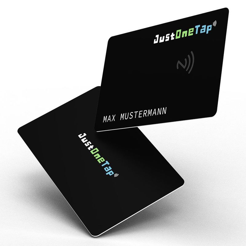 Kontaktlose NFC-Visitenkarte aus Kunststoff/PVC Farbe: Schwarz Smartphone NFC-Visitenkarte aus PVC in Geschenkverpackung Visitenkarte erstellen Smartphone Kontaktdaten per NFC weitergeben Visitenkarte mit eigenem Logo Firmenlogo Luxuriöses Geschenk für Männer und Frauen Farbe Schwarz Black Magnetbox Geschenkbox Geschenkverpackung