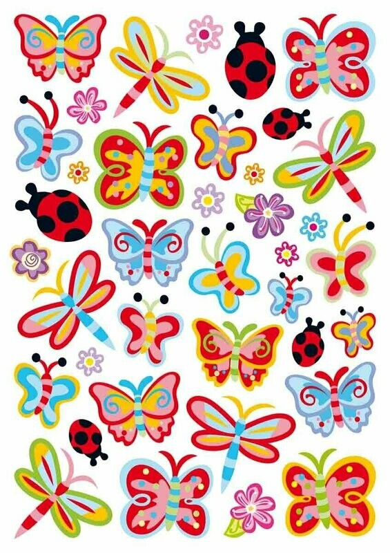 Gommettes champêtre - 52 pièces - de 3 à 4 cm