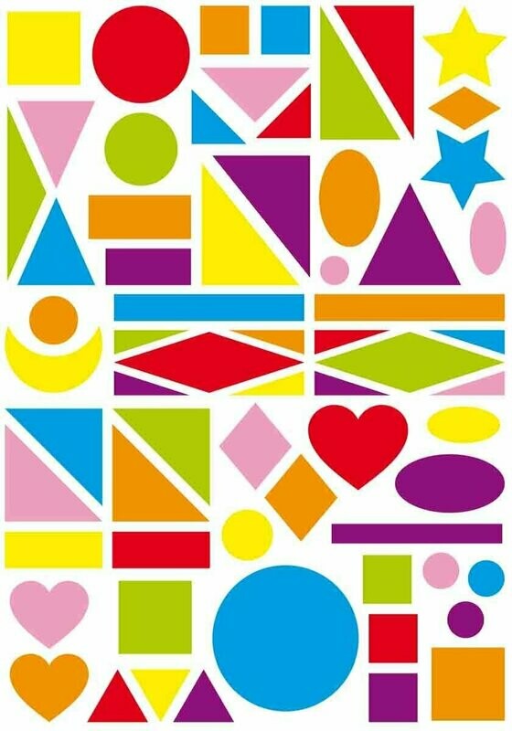 Gommettes divers couleurs vives - 130 pièces - de 1 à 6 cm