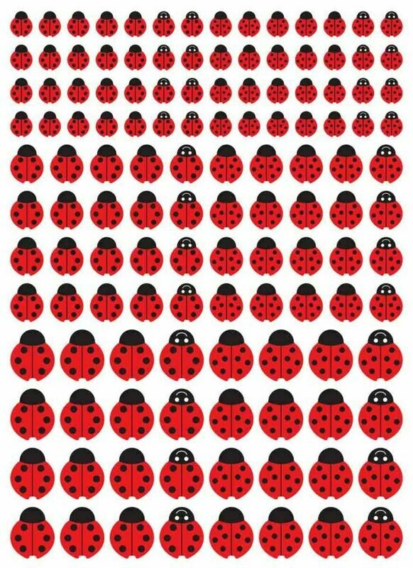 Gommettes coccinelles - 256 pièces - de 1 à 2 cm