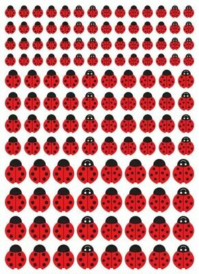 Gommettes coccinelles - 256 pièces - de 1 à 2 cm