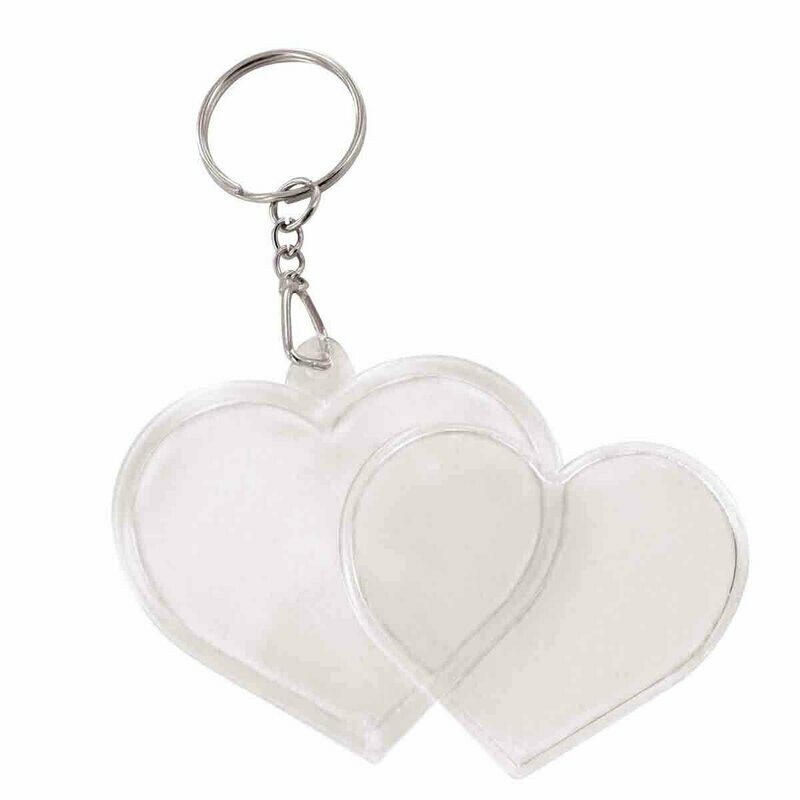 Porte clés cœur personnalisable (2 pièces)