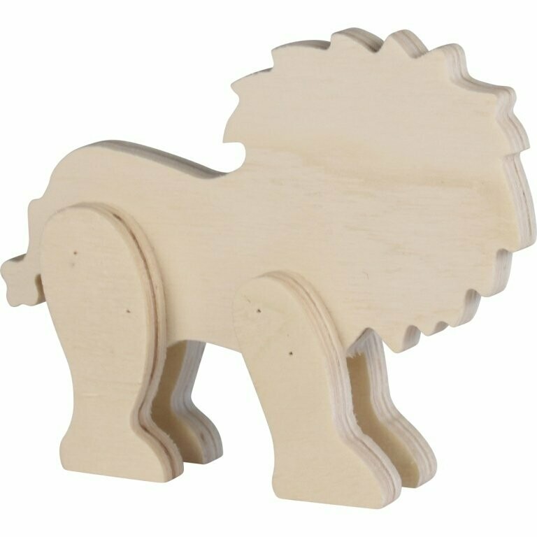 Lion en bois naturel personnalisable