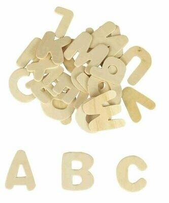 Lettres en bois naturel (26 lettres)