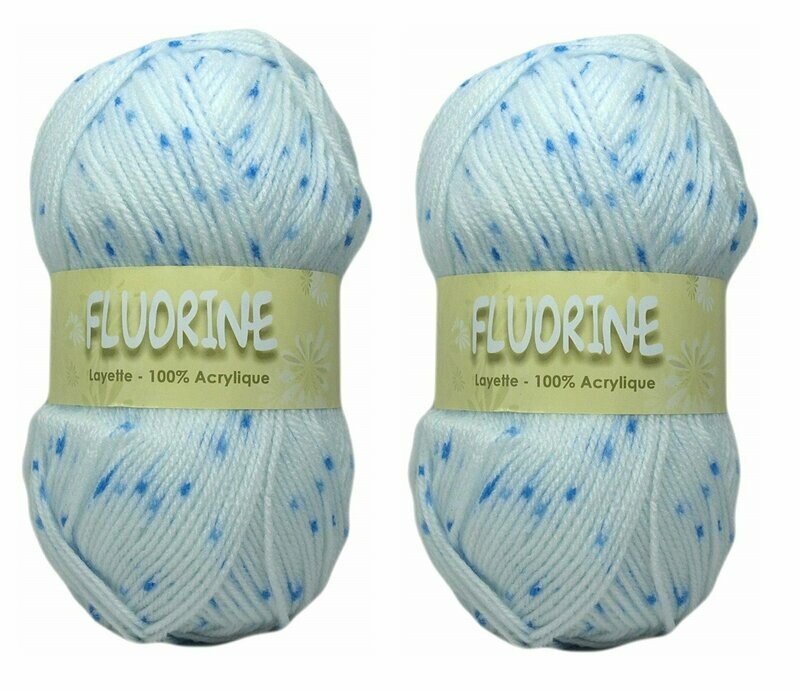 Pelotes layette Fluorine chiné bleu (2 pièces)