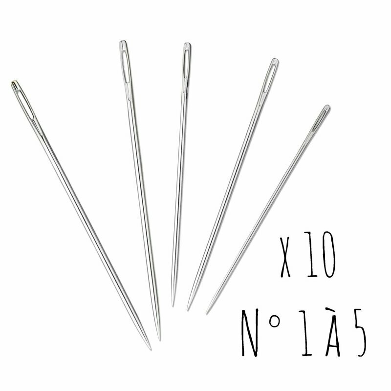 Aiguilles à repriser - Taille de 1 à 5 (10 pièces)