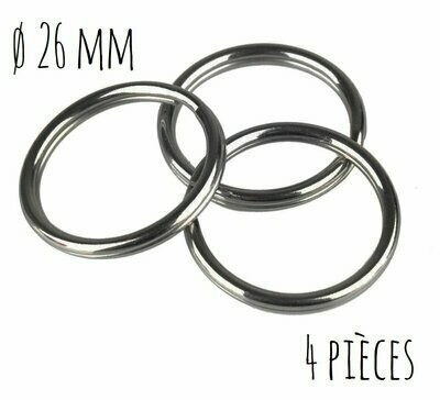 Anneaux ø 26 mm - noirs (4 pièces)