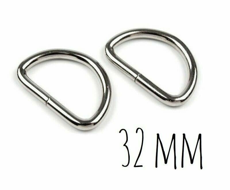 Boucles 32 mm - argentées (2 pièces)