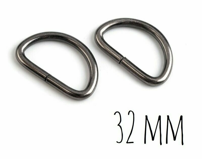 Boucles 32 mm - noires  (2 pièces)
