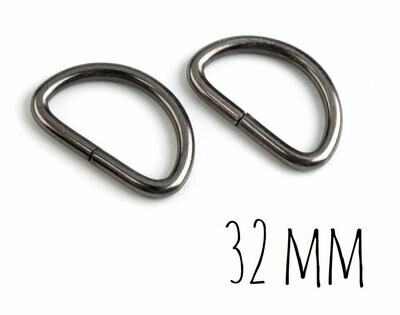 Boucles 32 mm - noires  (2 pièces)
