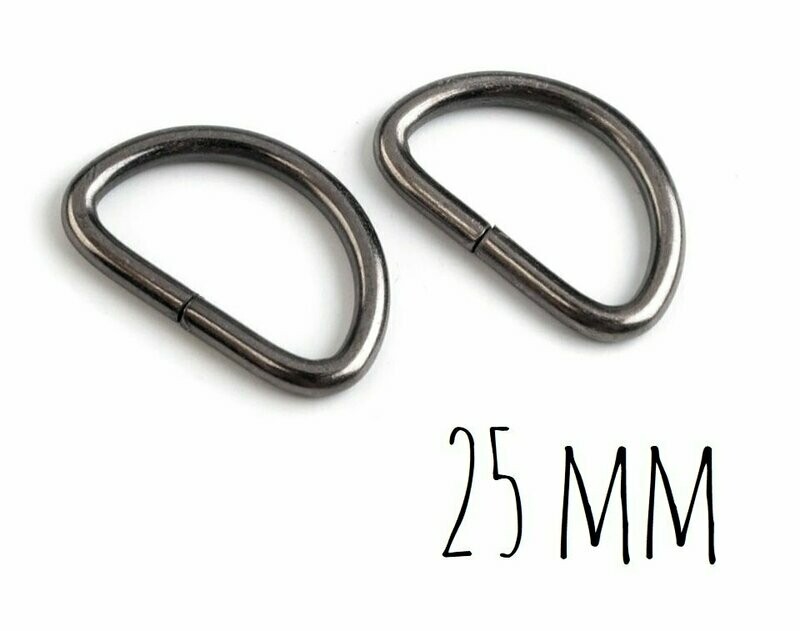 Boucles 25 mm - noires (2 pièces)