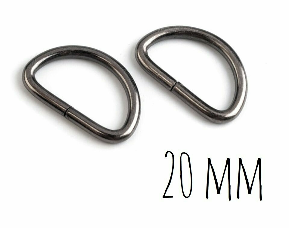 Boucles 20 mm - noires  (2 pièces)