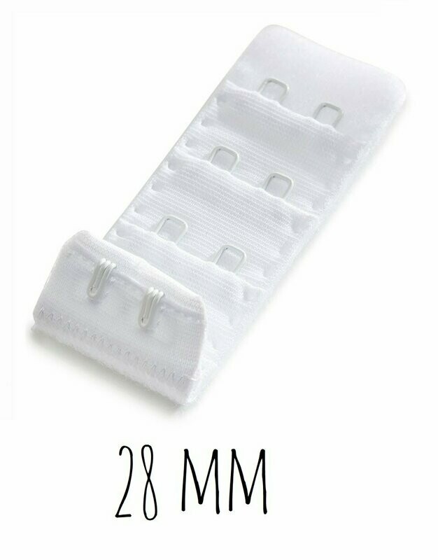 Rallonge de soutien-gorge 2 crochets blanc (28 mm)