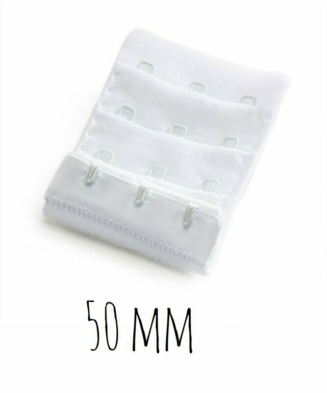 Rallonge de soutien-gorge 3 crochets blanc (50 mm)