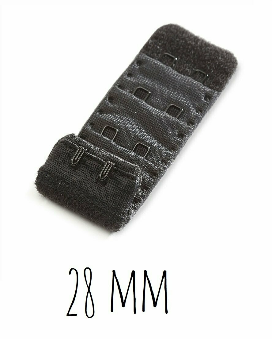 Rallonge de soutien-gorge 2 crochets noir (28 mm)