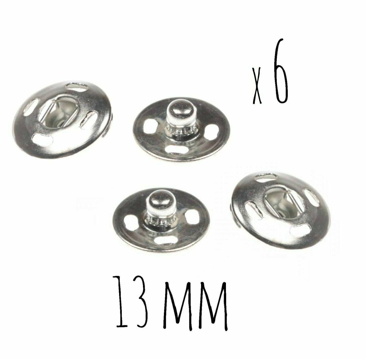 Boutons pression métal (13 mm - 6 pièces)