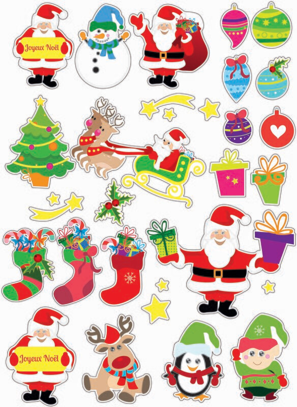 Gommettes Père noël et compagnie - 60 pièces - de 1 à 7,5 cm