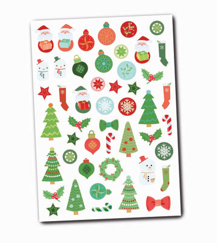 Gommettes Noël assortiment  - 96 pièces -  de 1,5 à 4,2 cm
