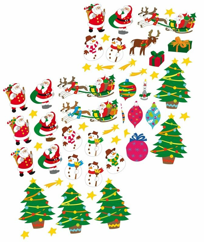 Gommettes Noël  - 57 pièces - de 1,2 à 8 cm