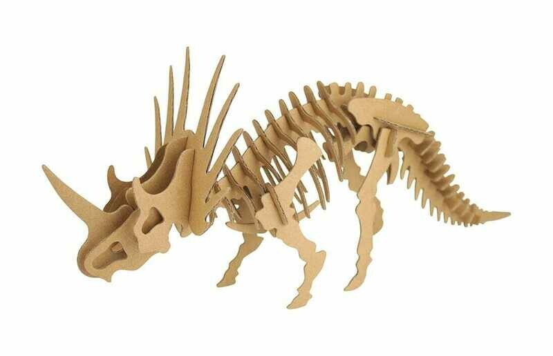 Dinosaure Tricératops à assembler en carton (puzzle 3D)