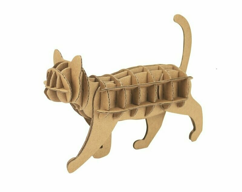 Chat à assembler en carton (puzzle 3D)