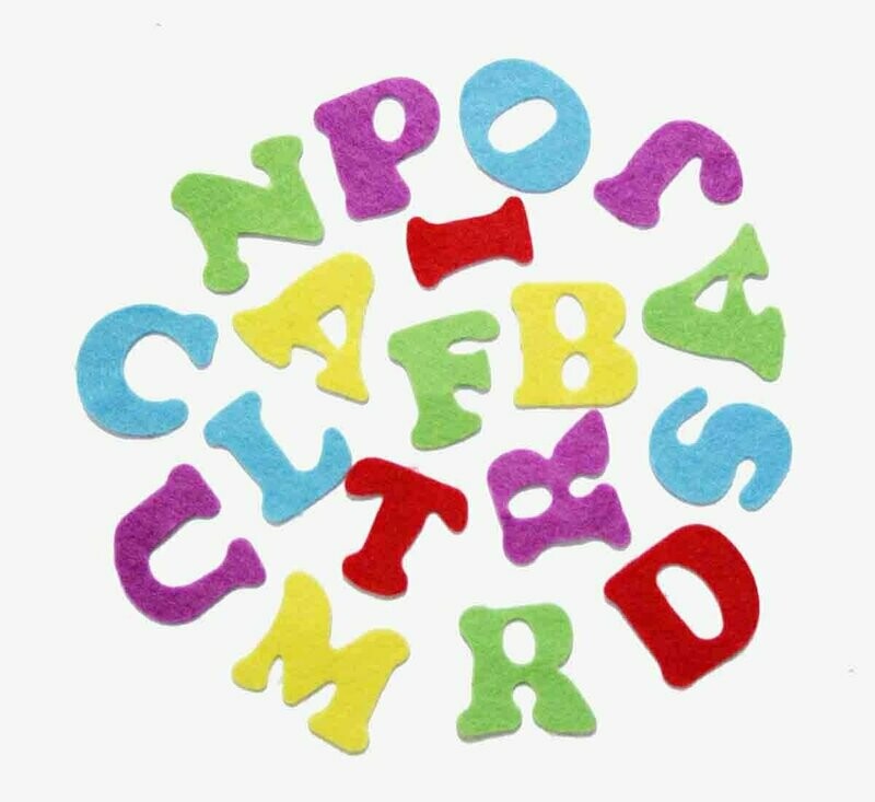 Stickers Lettres  en feutrine (80 pièces)