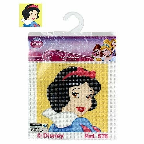 Kit complet canevas Blanche neige - 100% coton - 12 x 12 cm - Marque Walt Disney