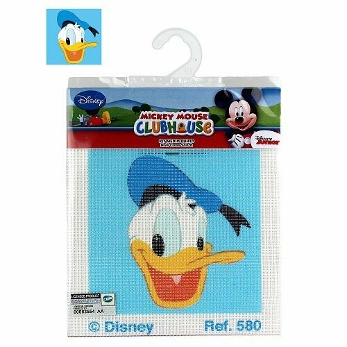 Kit complet canevas Donald - 100% coton - 12 x 12 cm - Marque Walt Disney