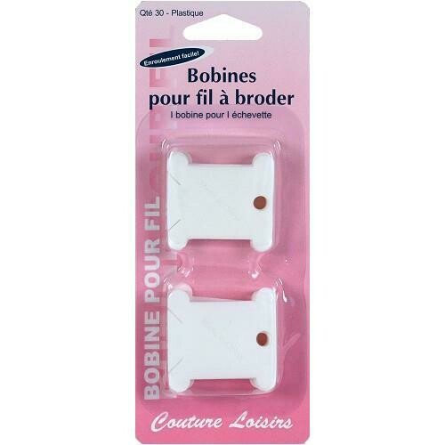 Support en plastique pour fil à broder ou ruban  (30 pièces)