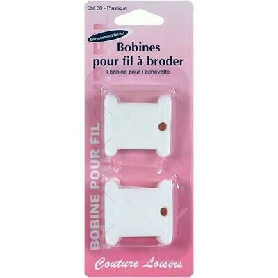 Support en plastique pour fil à broder ou ruban  (30 pièces)