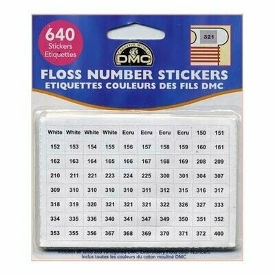 Etiquettes adhésives pour les fils de couleurs DMC (630 pièces)