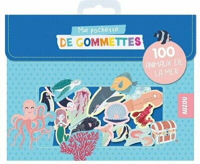 Ma pochette de gommettes repositionnables les animaux de la mer - 100 pièces - de  4 cm