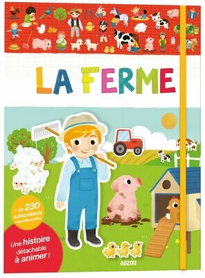 Mes tout premiers autocollants repositionnables la ferme + cahier d'histoire à animer (+ 230 pièces)