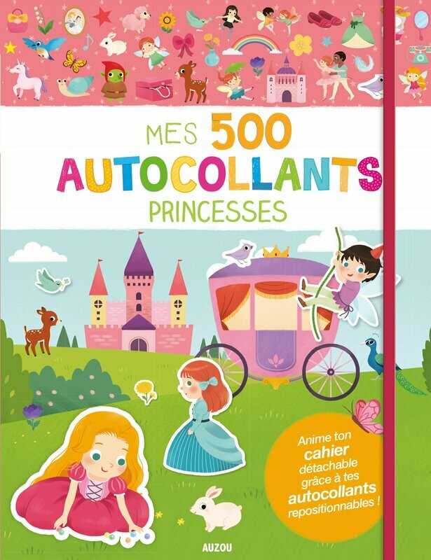 Autocollants repositionnables princesse + cahier d'histoire à animer (500 pièces) marque AUZOU