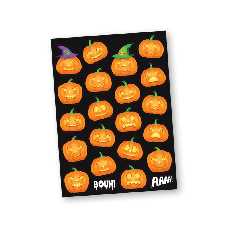 Gommettes Citrouilles  - 44 pièces - de 3 à 4 cm