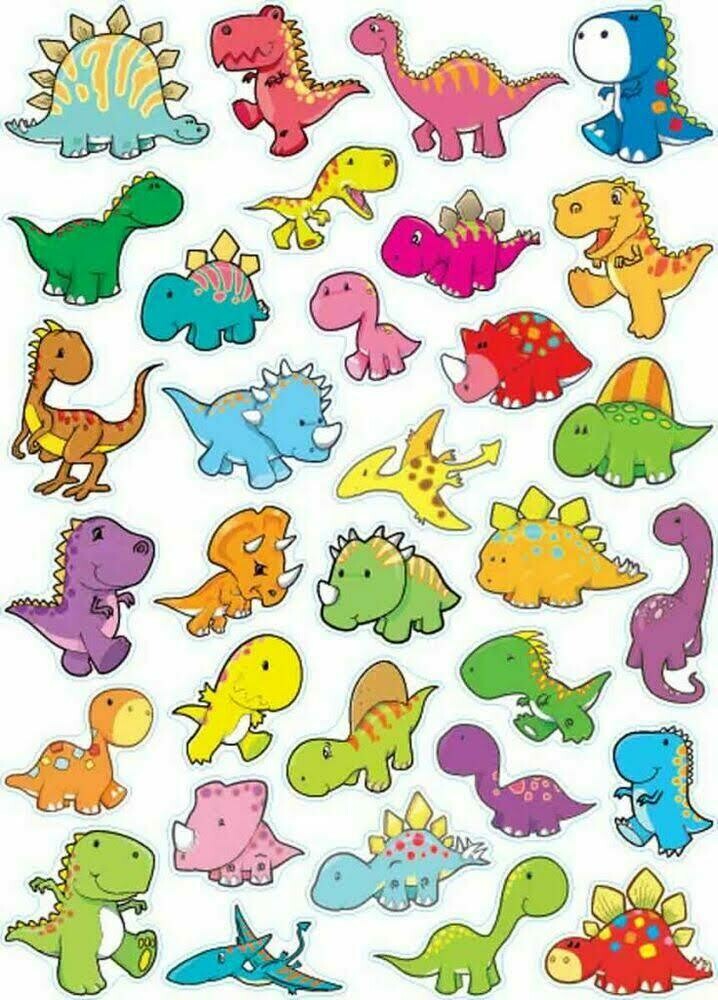 Gommettes Dinosaures - 64 pièces - de 2 à 5 cm